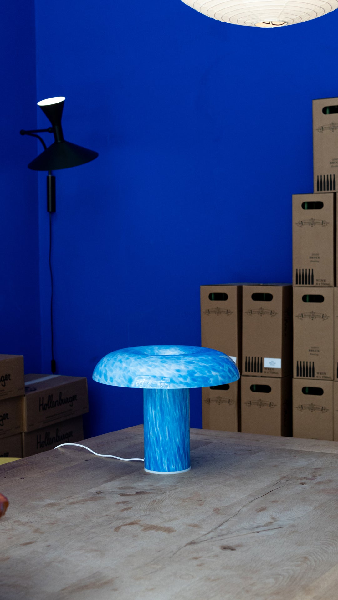 Glass Lamp - Blue skies