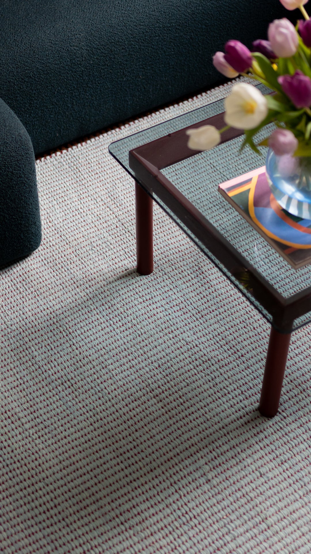 Wool Reversible Rug - Burgundy/Blue