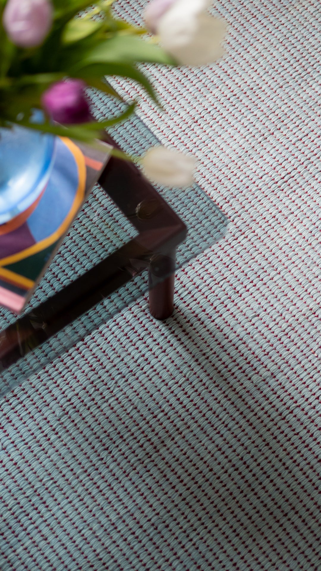 Wool Reversible Rug - Burgundy/Blue