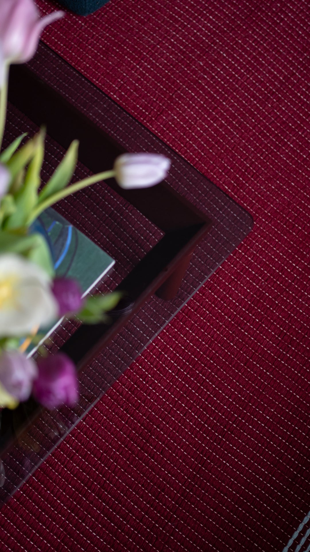 Wool Reversible Rug - Burgundy/Blue