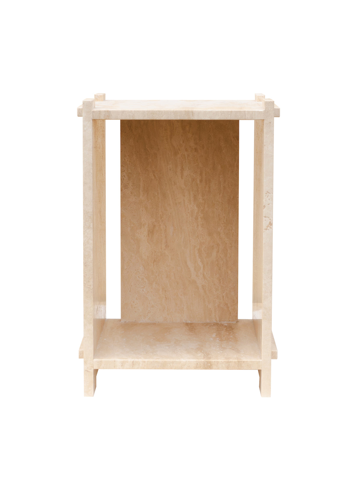 Assembly Side table, Travertine
