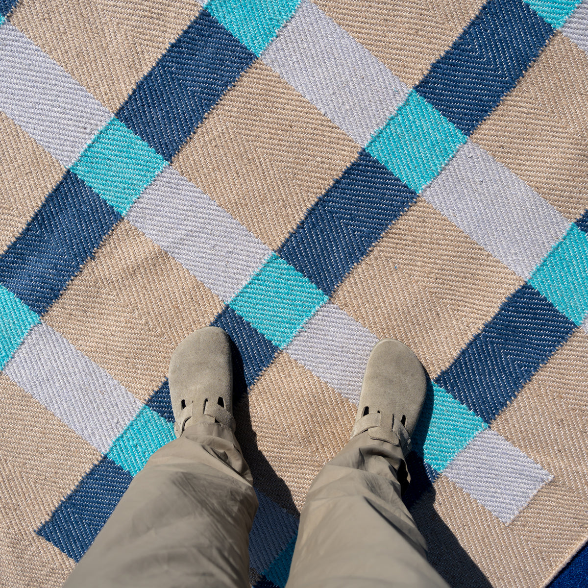 Jute Rug - Blue notes