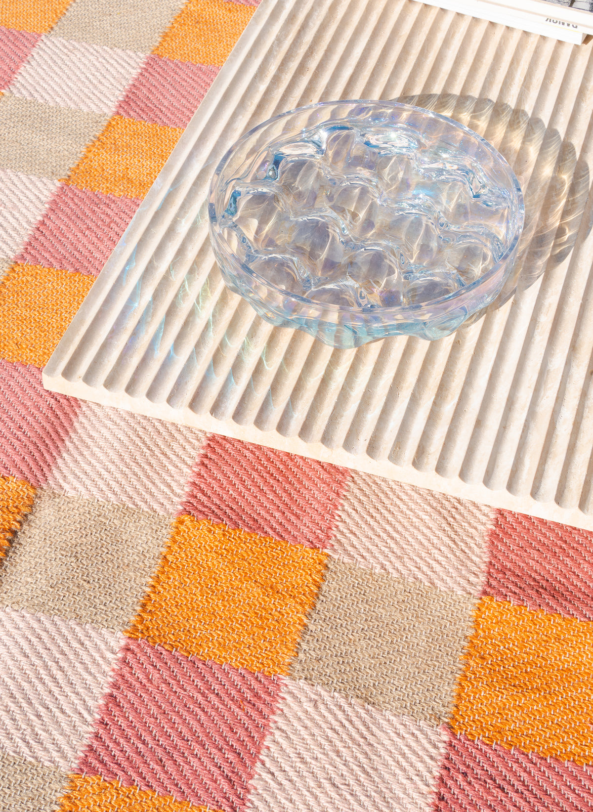 Jute Rug w. Violet and orange