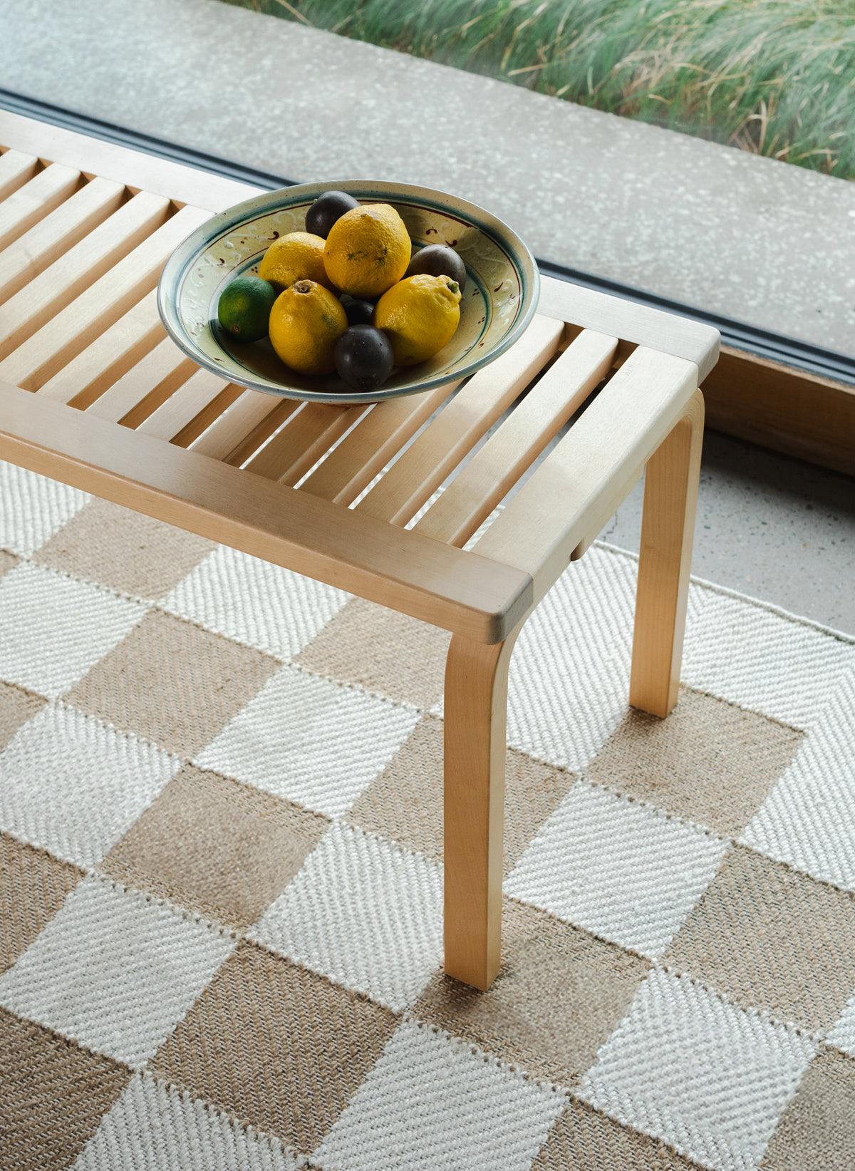 Jute Rug w. Sand checkered