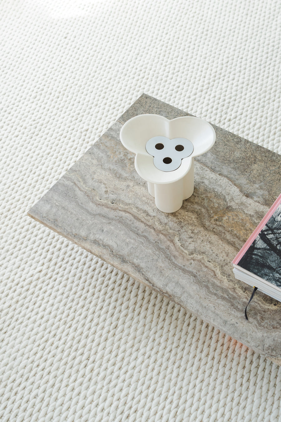 Assembly Coffee Table, Grey Travertine