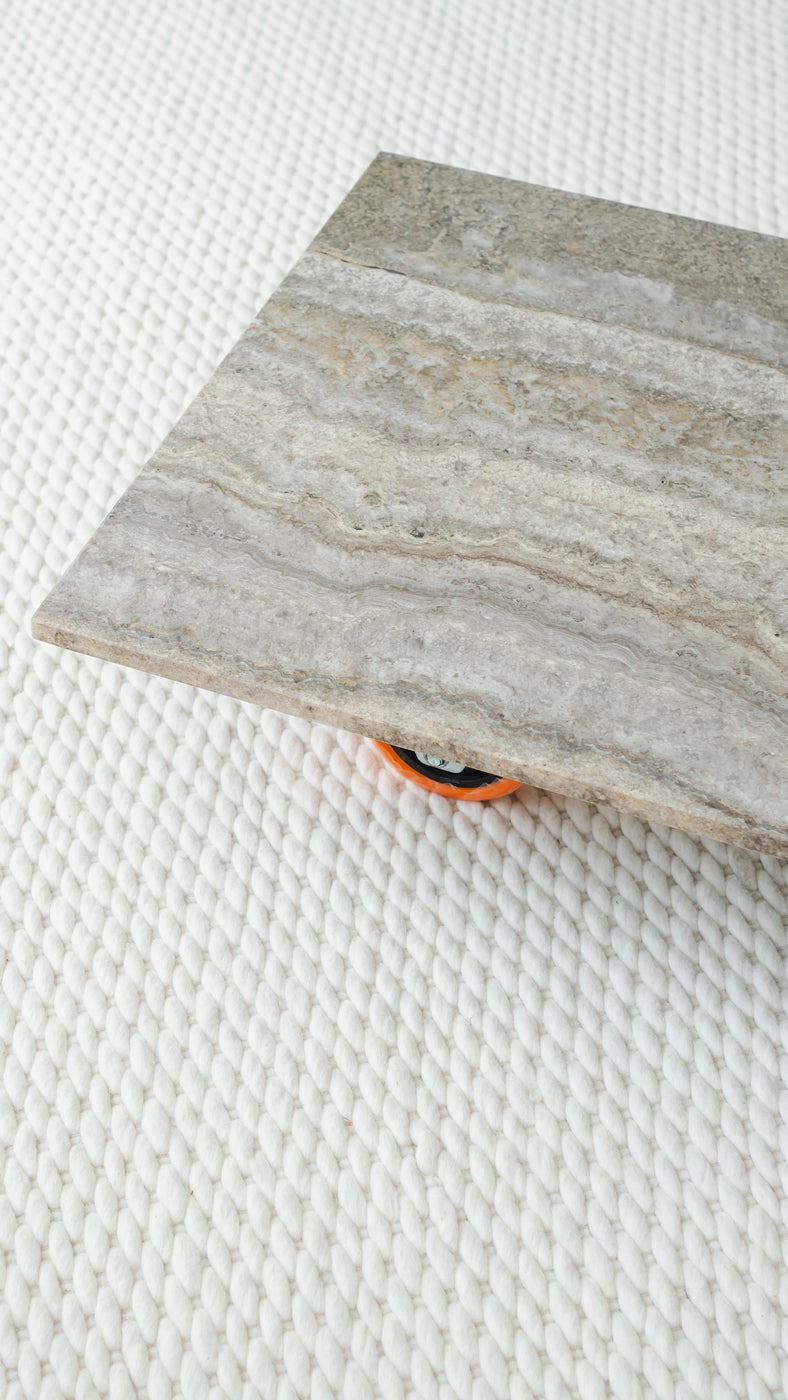 Assembly Coffee Table, Grey Travertine