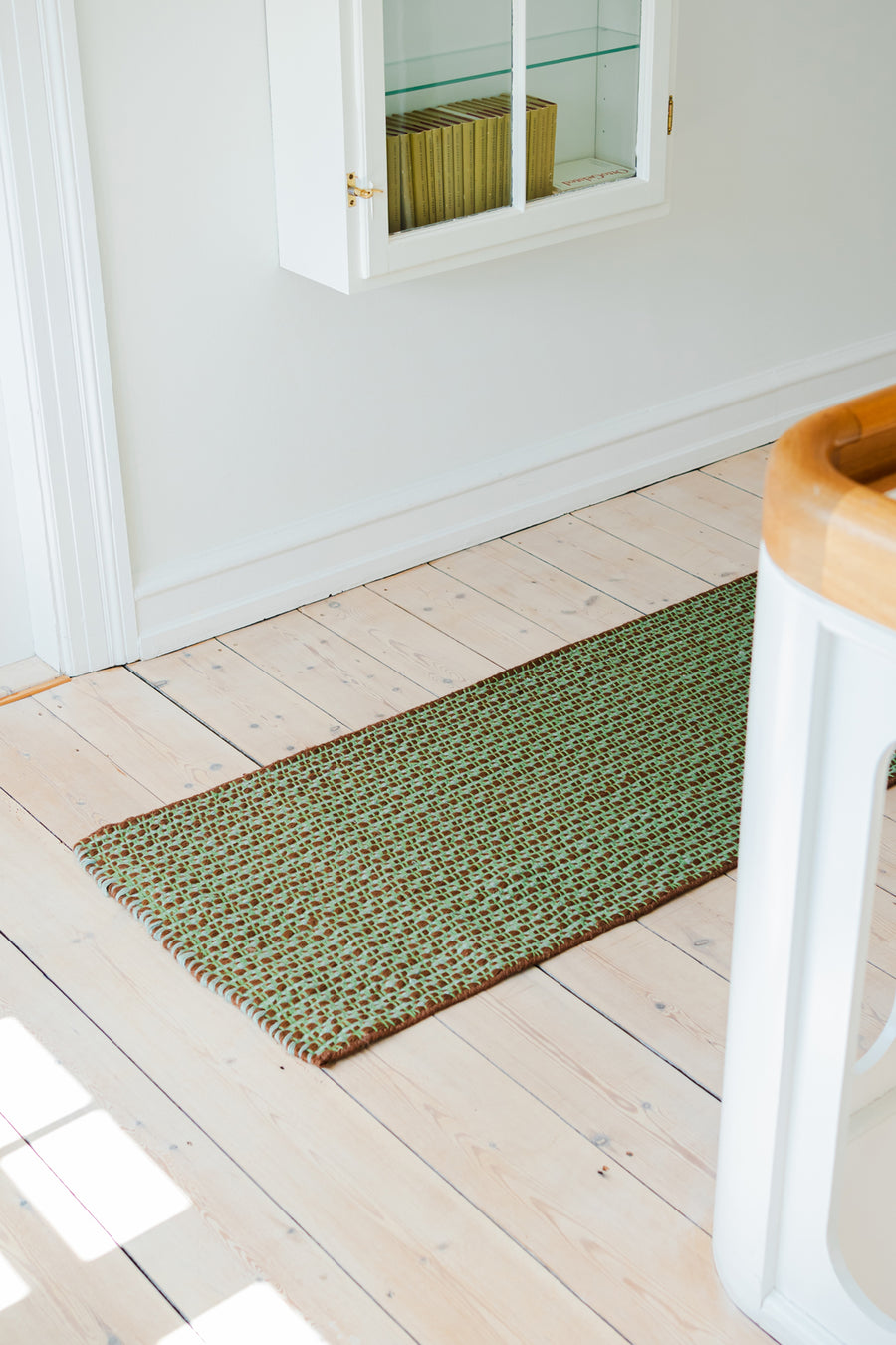 Striped Jute Runner - Mint