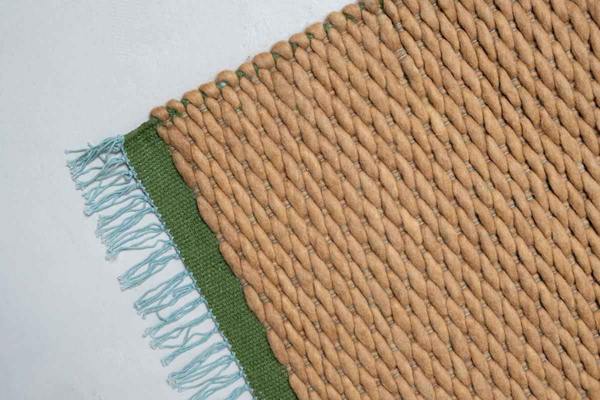 Coloured Wool Rug - Caramel
