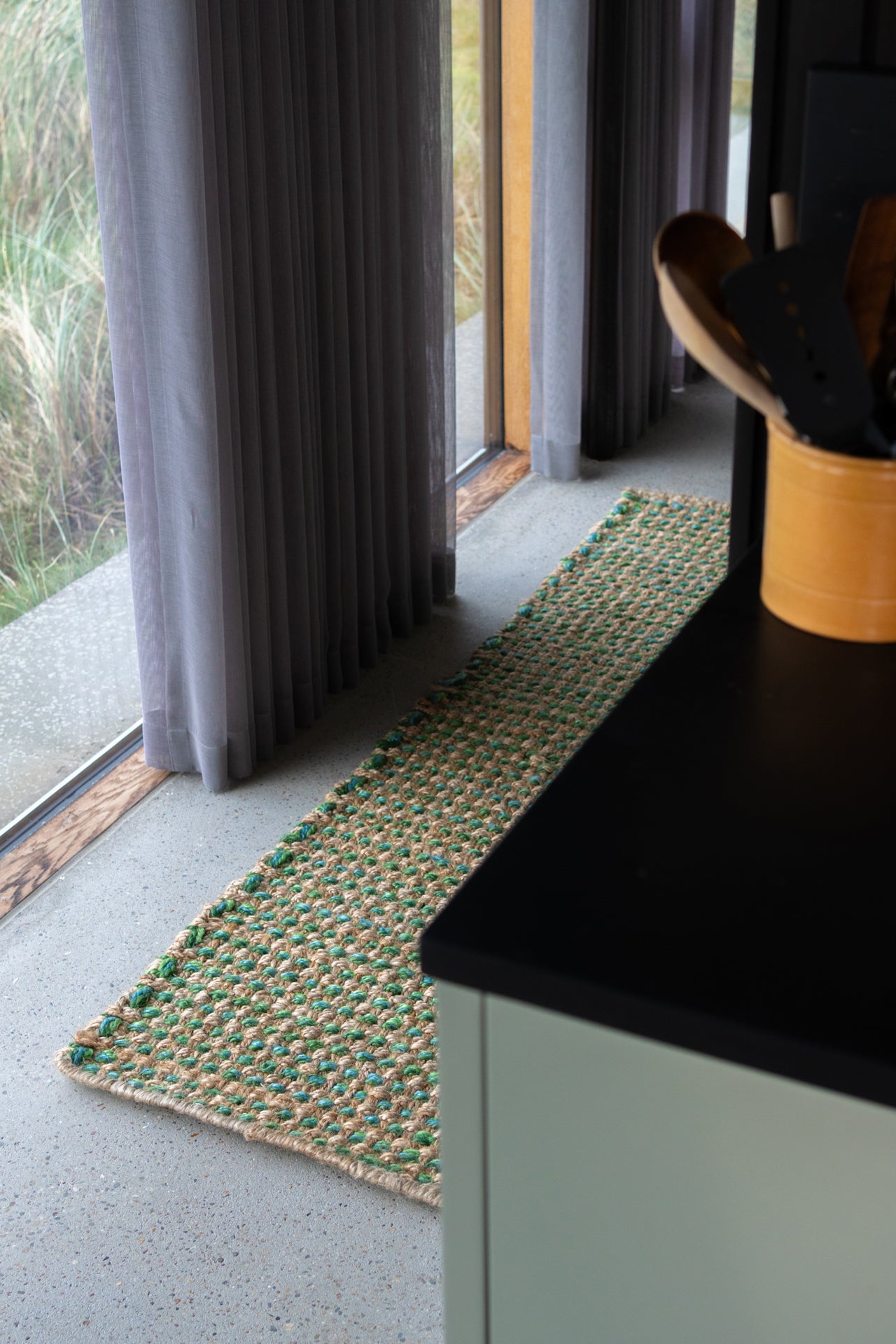 Heavy Jute Runner - greens