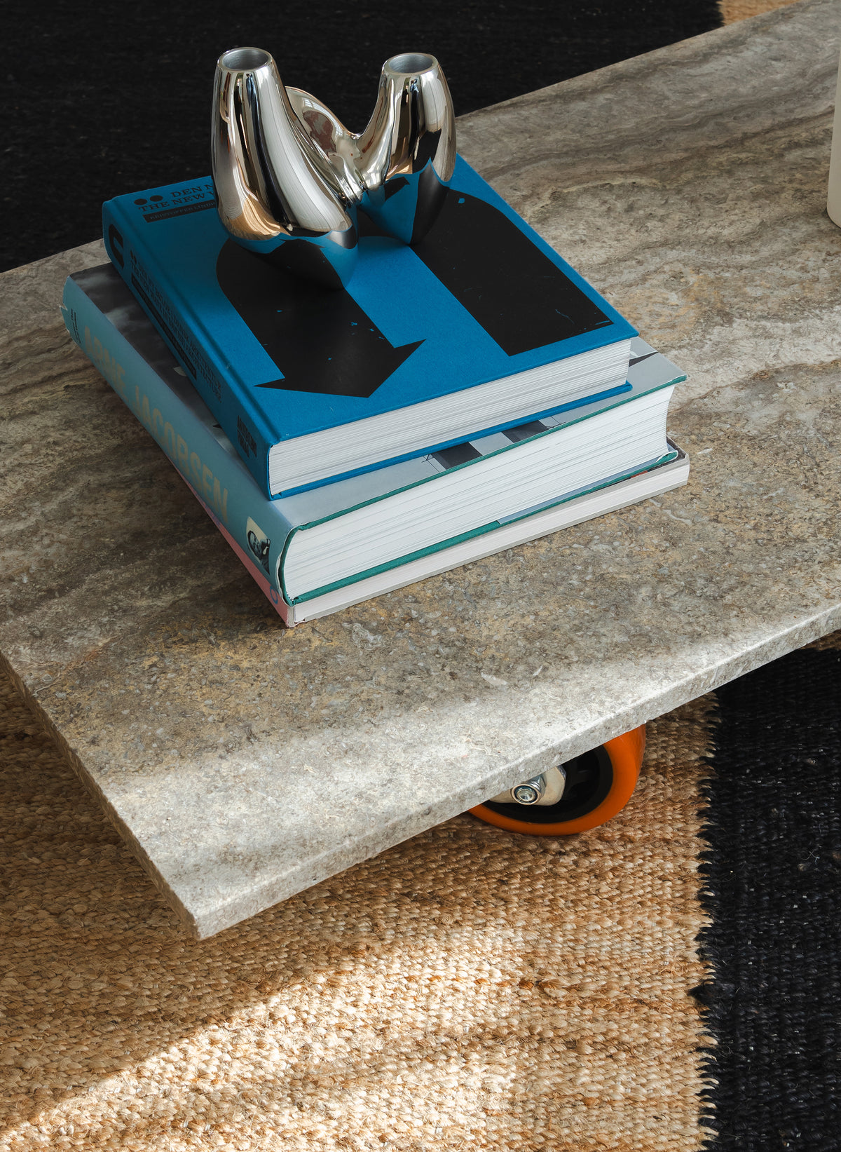 MATIAS MOELLENBACH Assembly Coffee Table - Travertine Coffee Table Silver Travertine