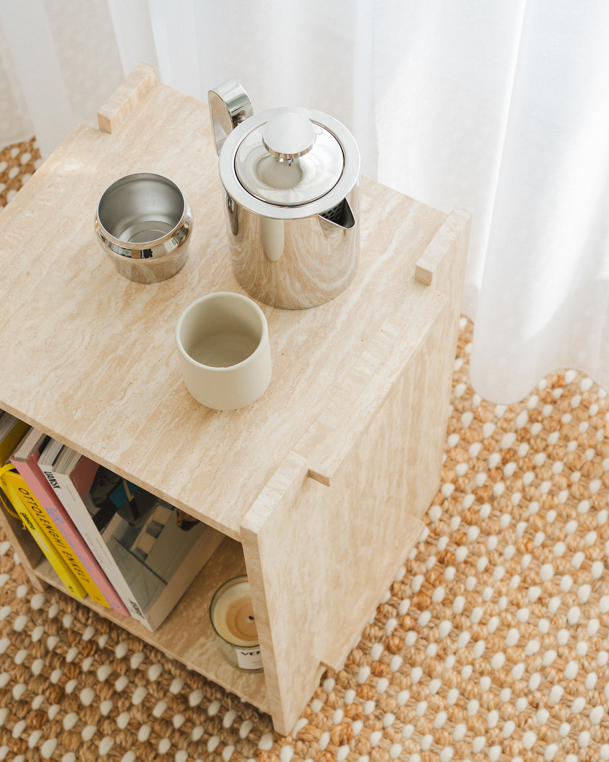 MATIAS MOELLENBACH Assembly Sidetable - Travertine End table Travertine