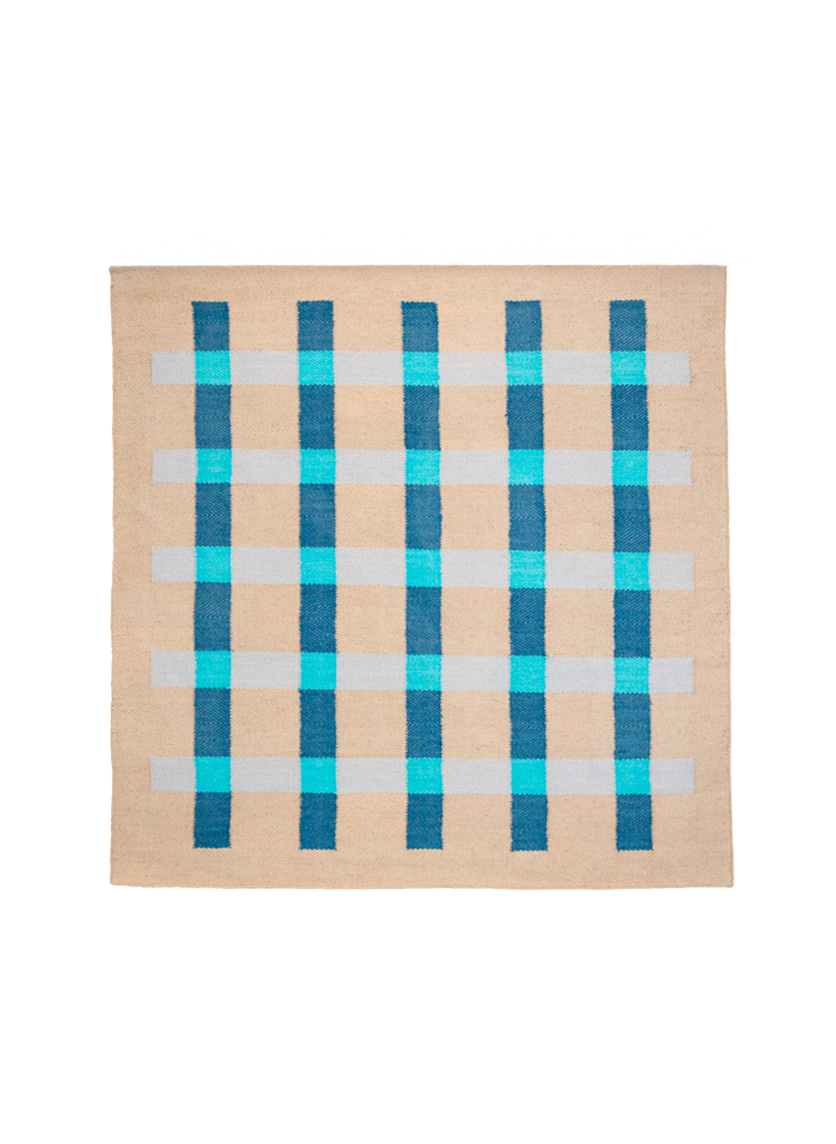 MATIAS MOELLENBACH Jute Rug cross stripes 170x240 Area Rug Blue Notes