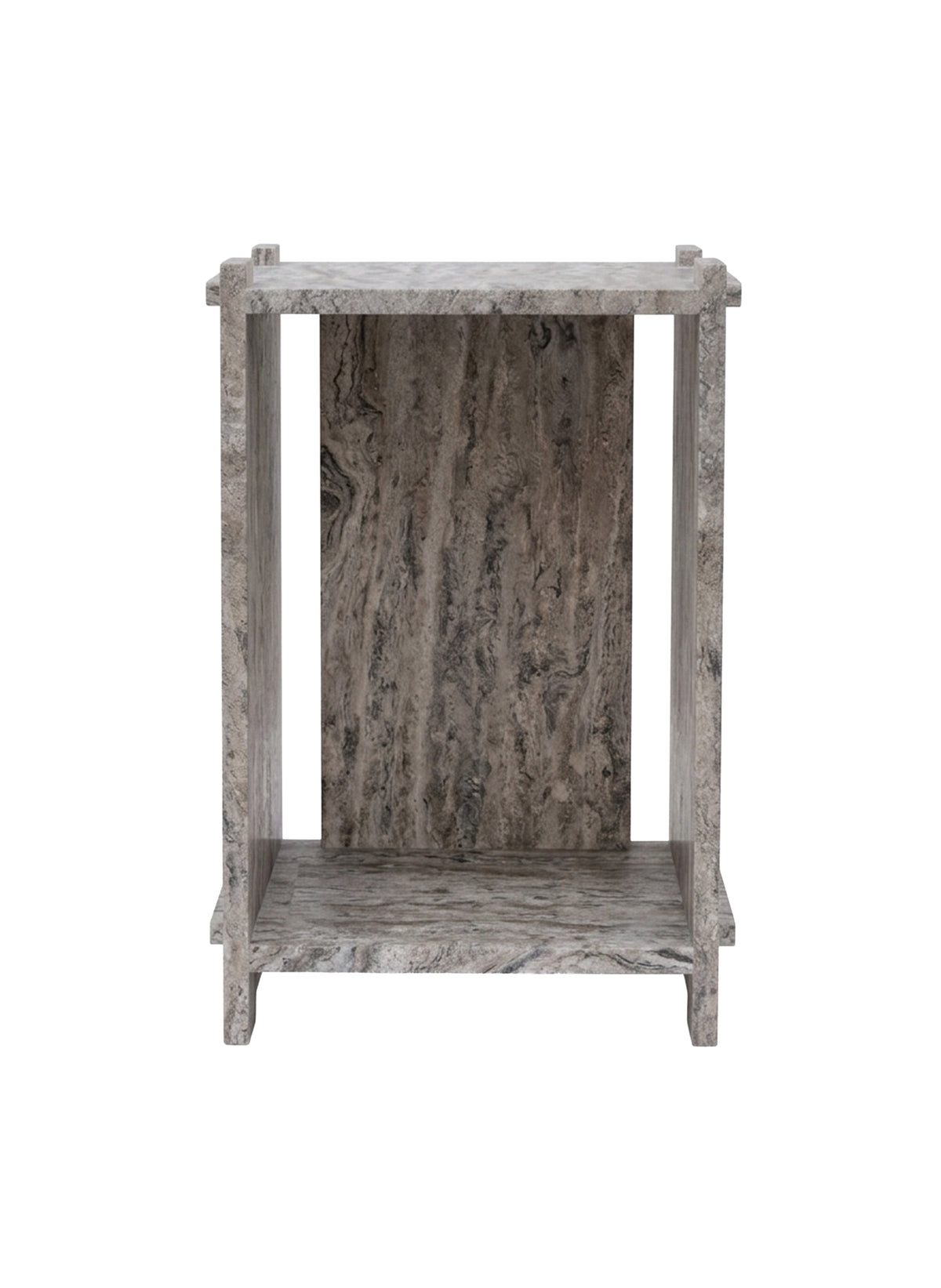 Assembly Side table, Grey Travertine