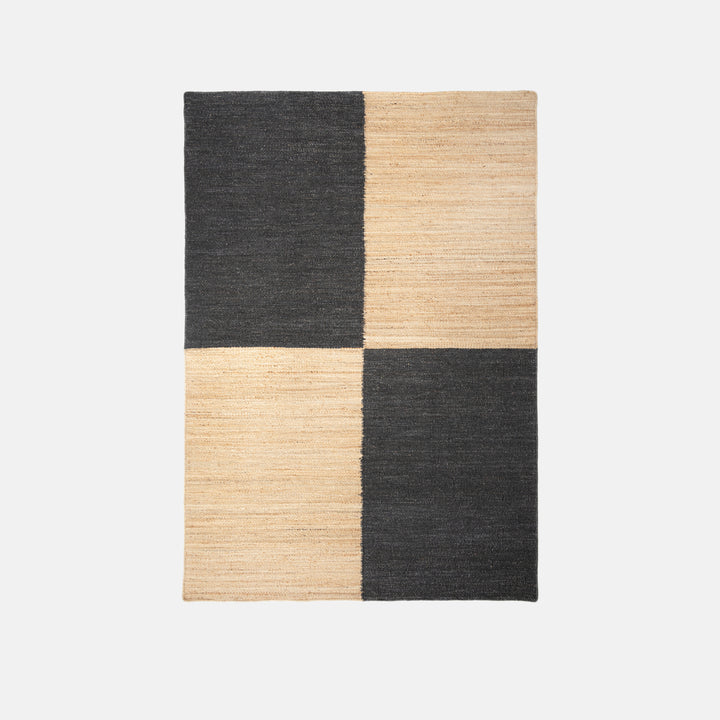 Jute Rug Big Checkered - Black