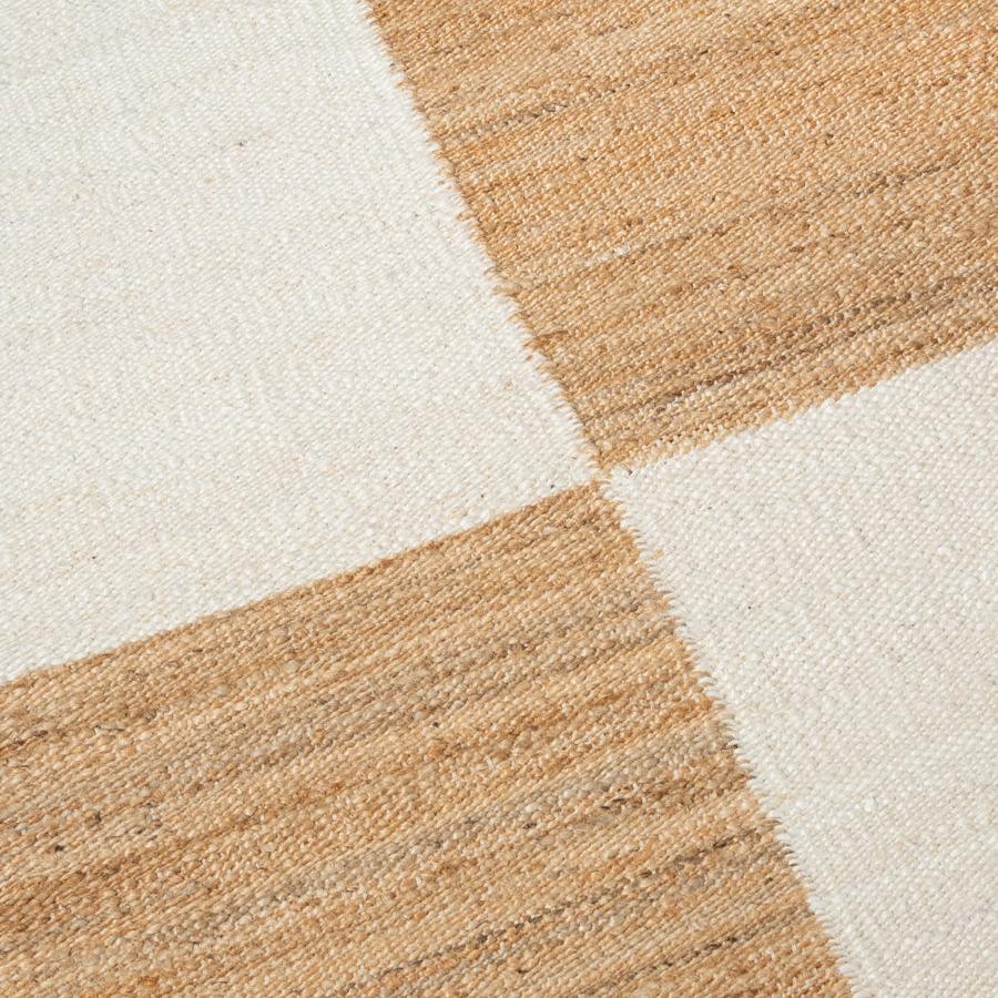 Jute Rug Big Checkered - White