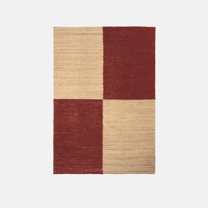 Jute Rug Big Checkered - Wine