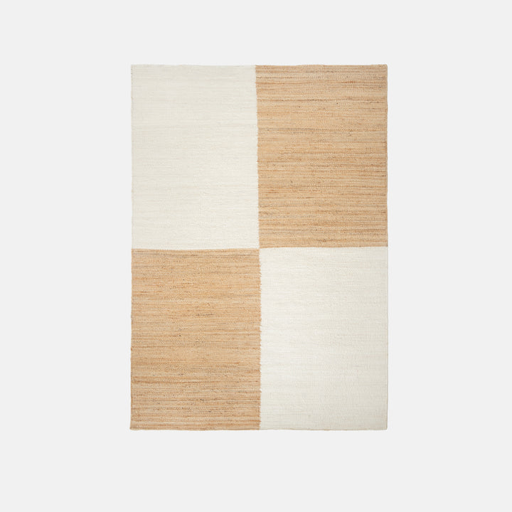 Jute Rug Big Checkered - White