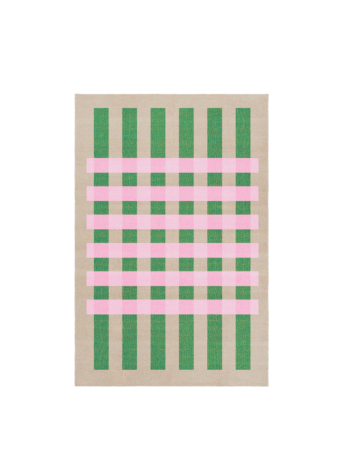 Jute Rug w. pink and green stripes