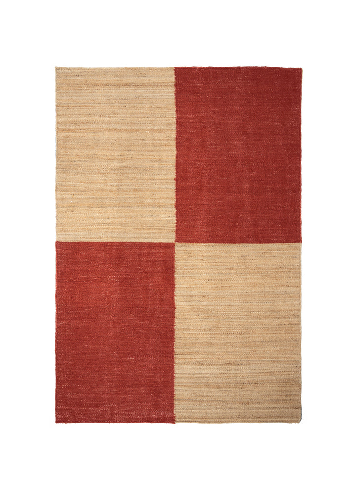 Jute Rug Big Checkered - Wine