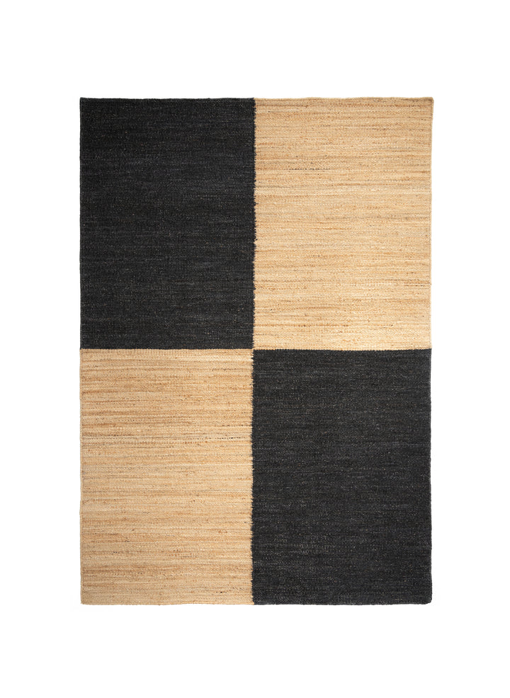 Jute Rug Big Checkered - Black