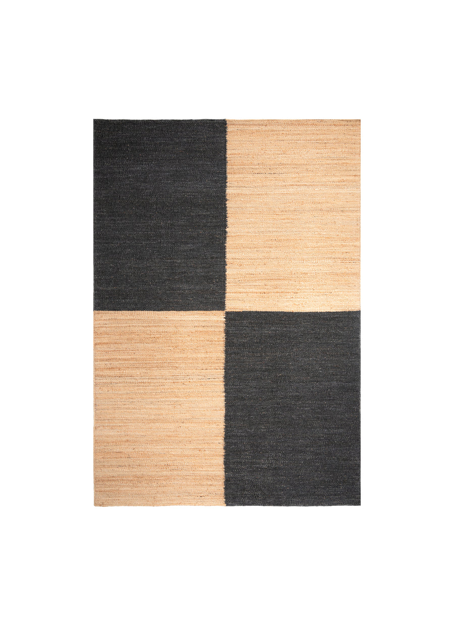 Jute Rug Big Checkered - Black