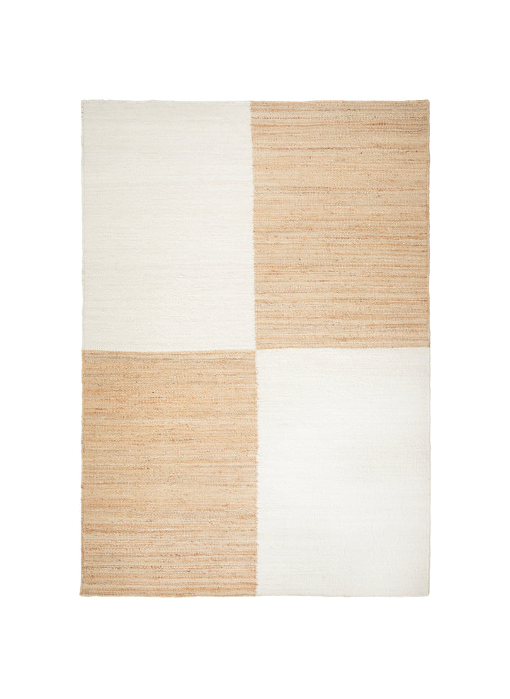 Jute Rug Big Checkered - White