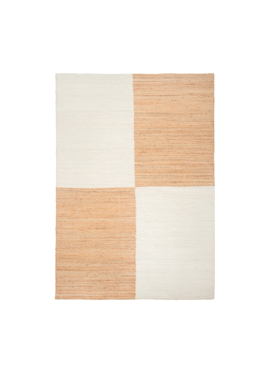 Jute Rug Big Checkered - White