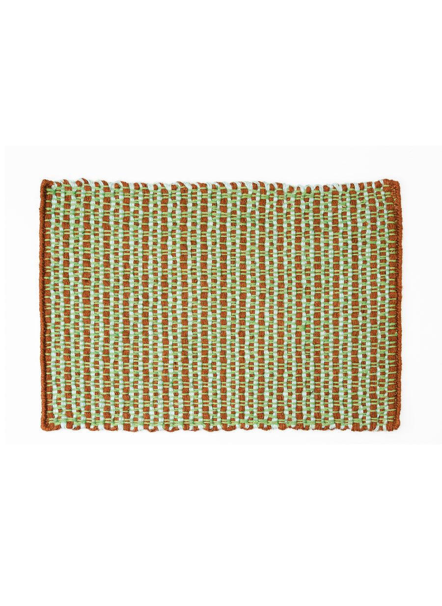 Striped Jute Doormat - Mint