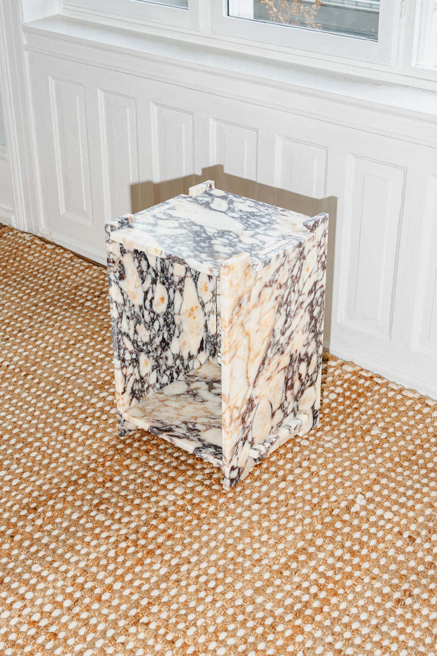 Assembly Side table, Viola Calacatta