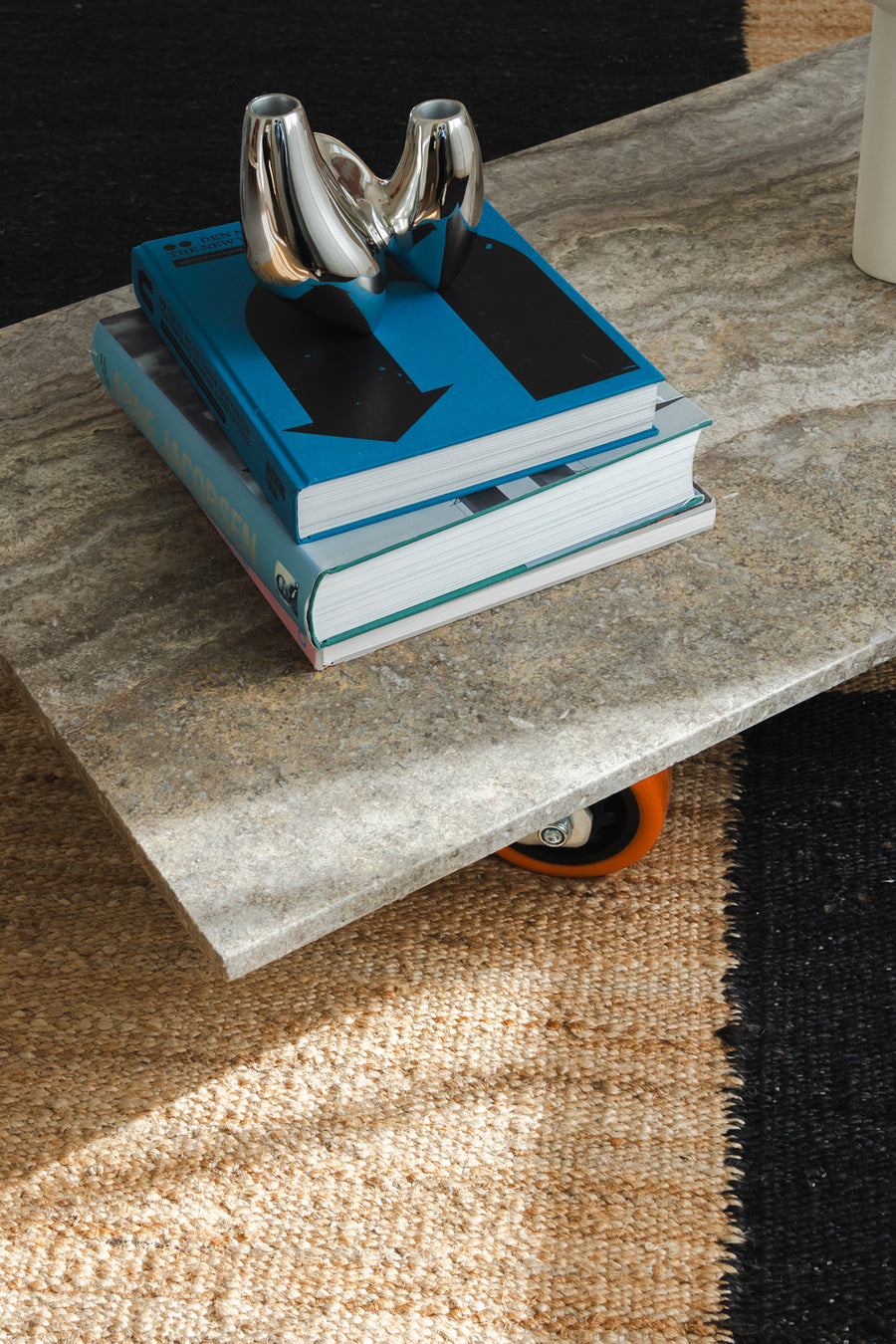 Assembly Coffee Table, Grey Travertine