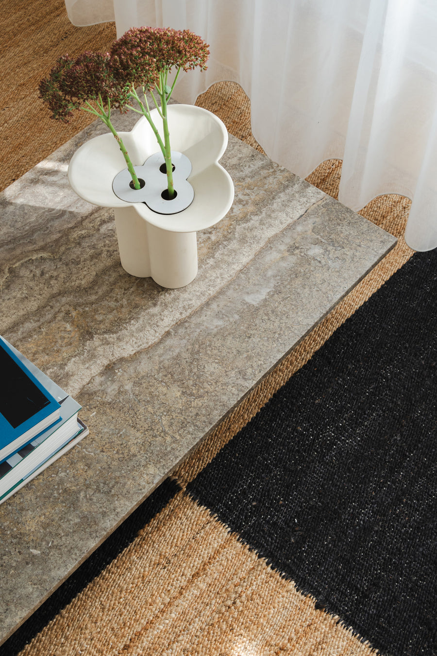 Assembly Coffee Table, Grey Travertine