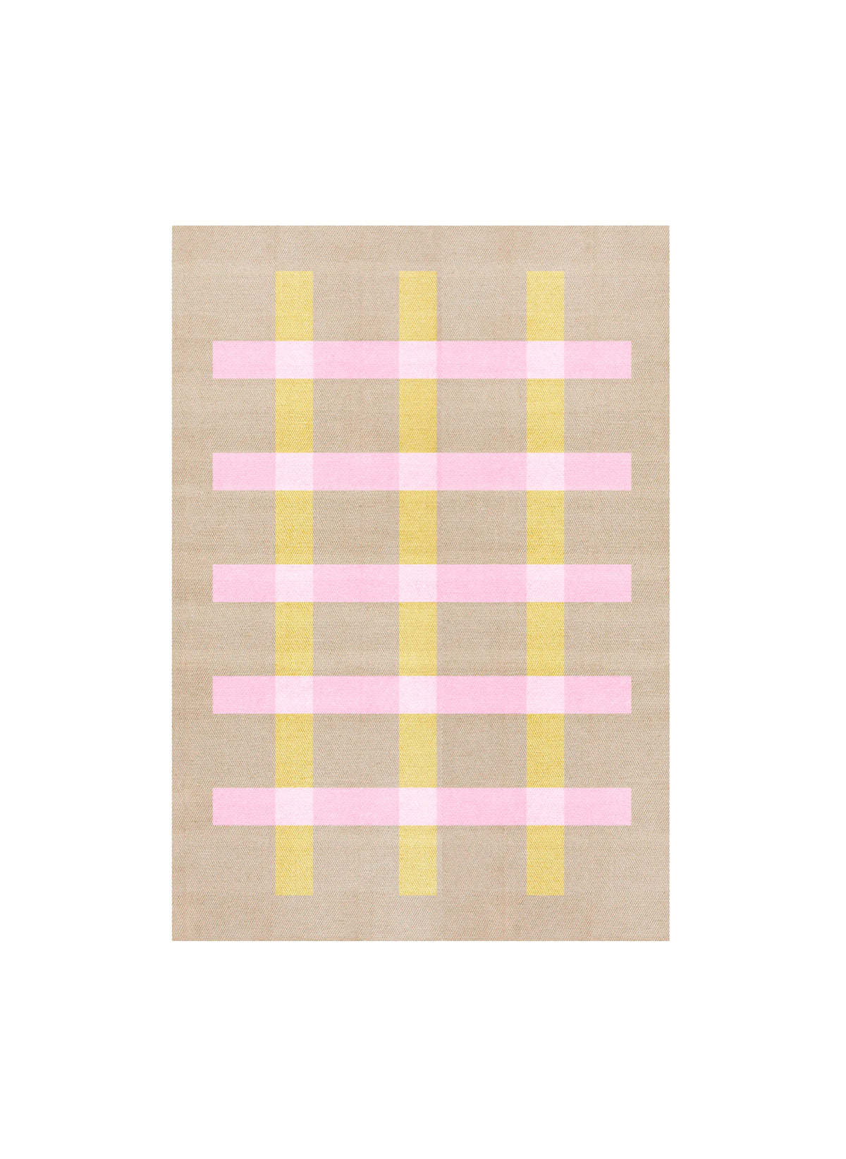 Jute Rug w. pink and yellow stripes