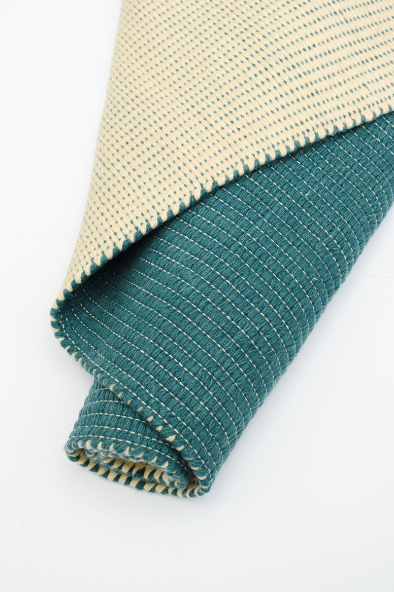 Wool Reversible Rug - Cyans