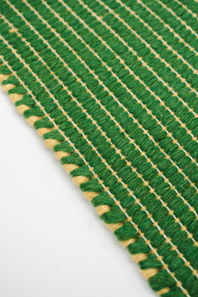 Wool Reversible Rug - Green/Sand