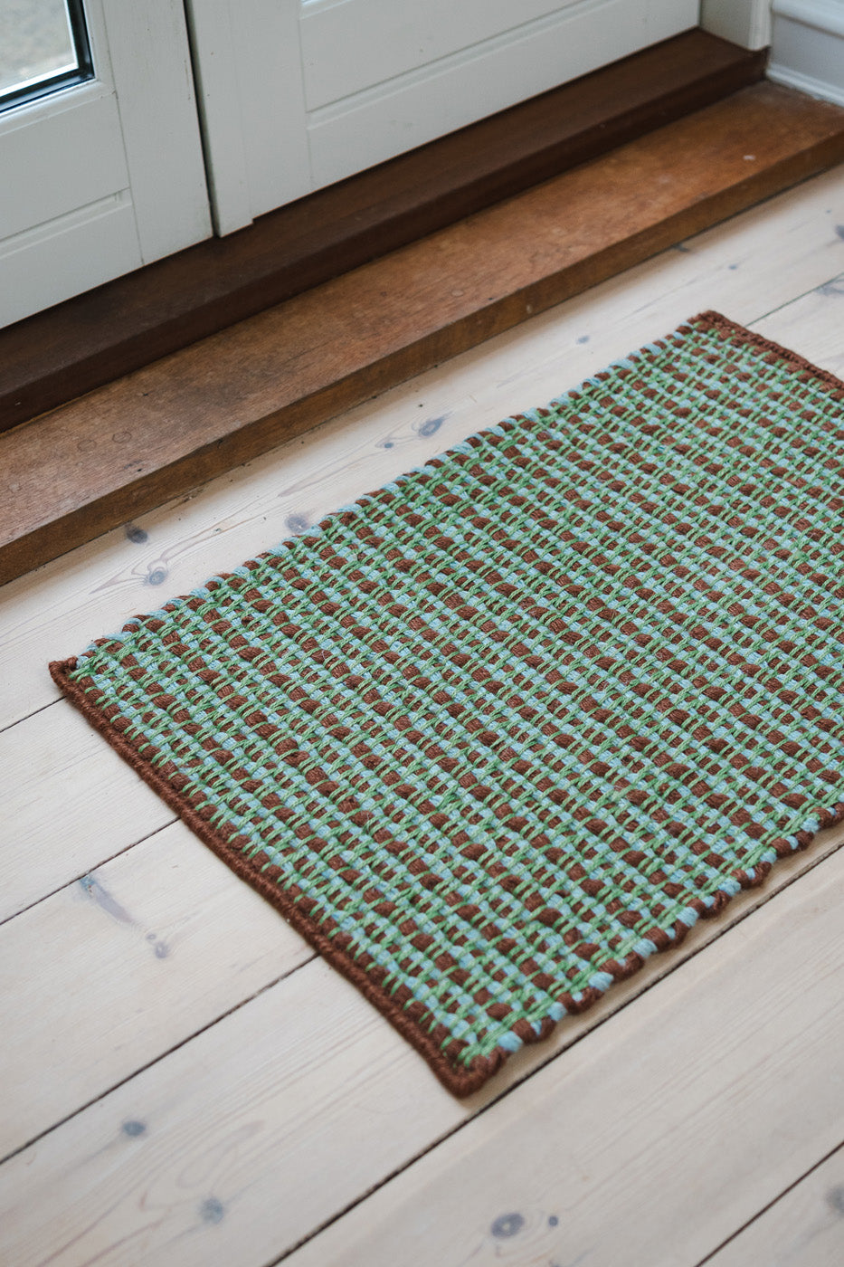 Striped Jute Doormat - Mint