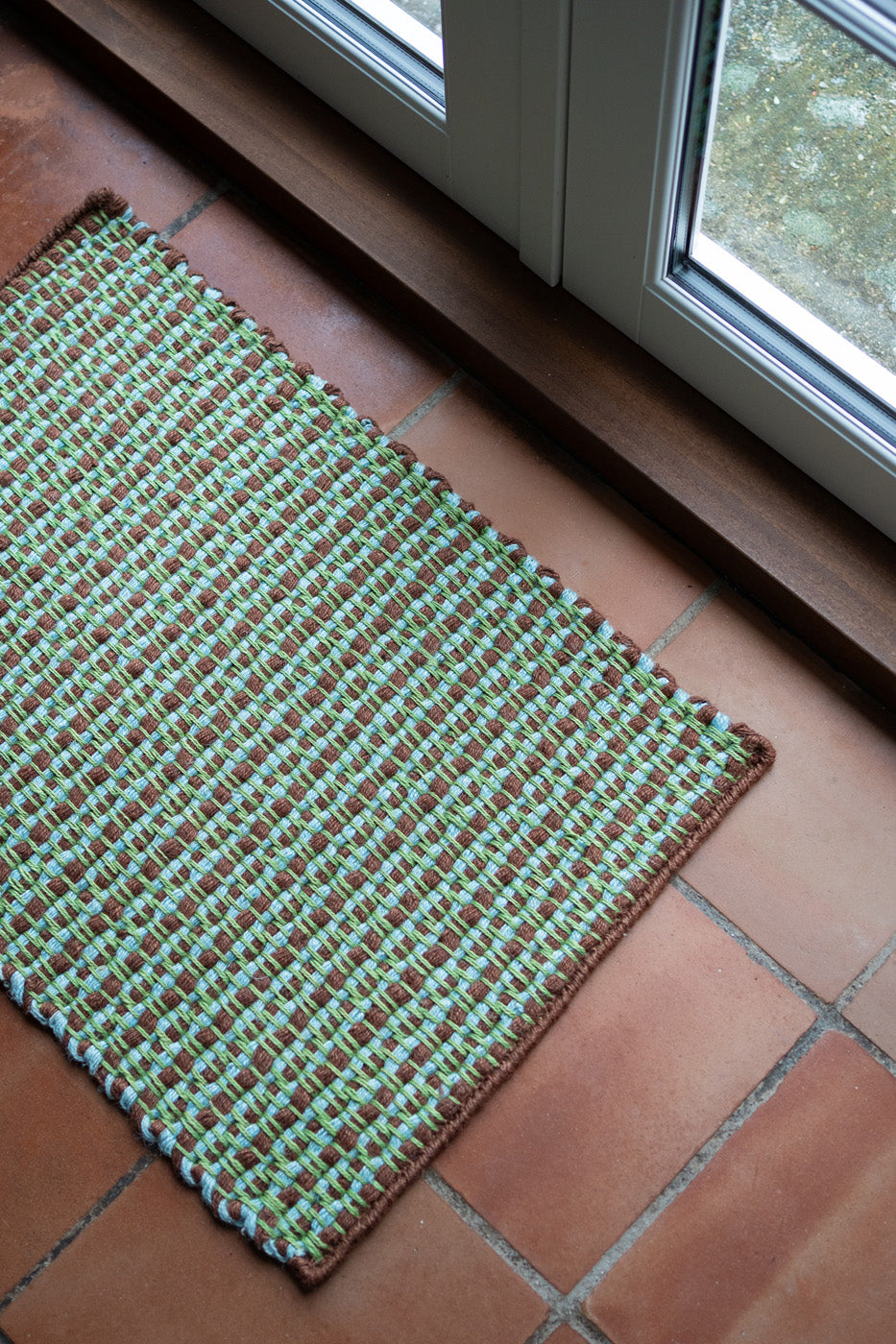 Striped Jute Doormat - Mint