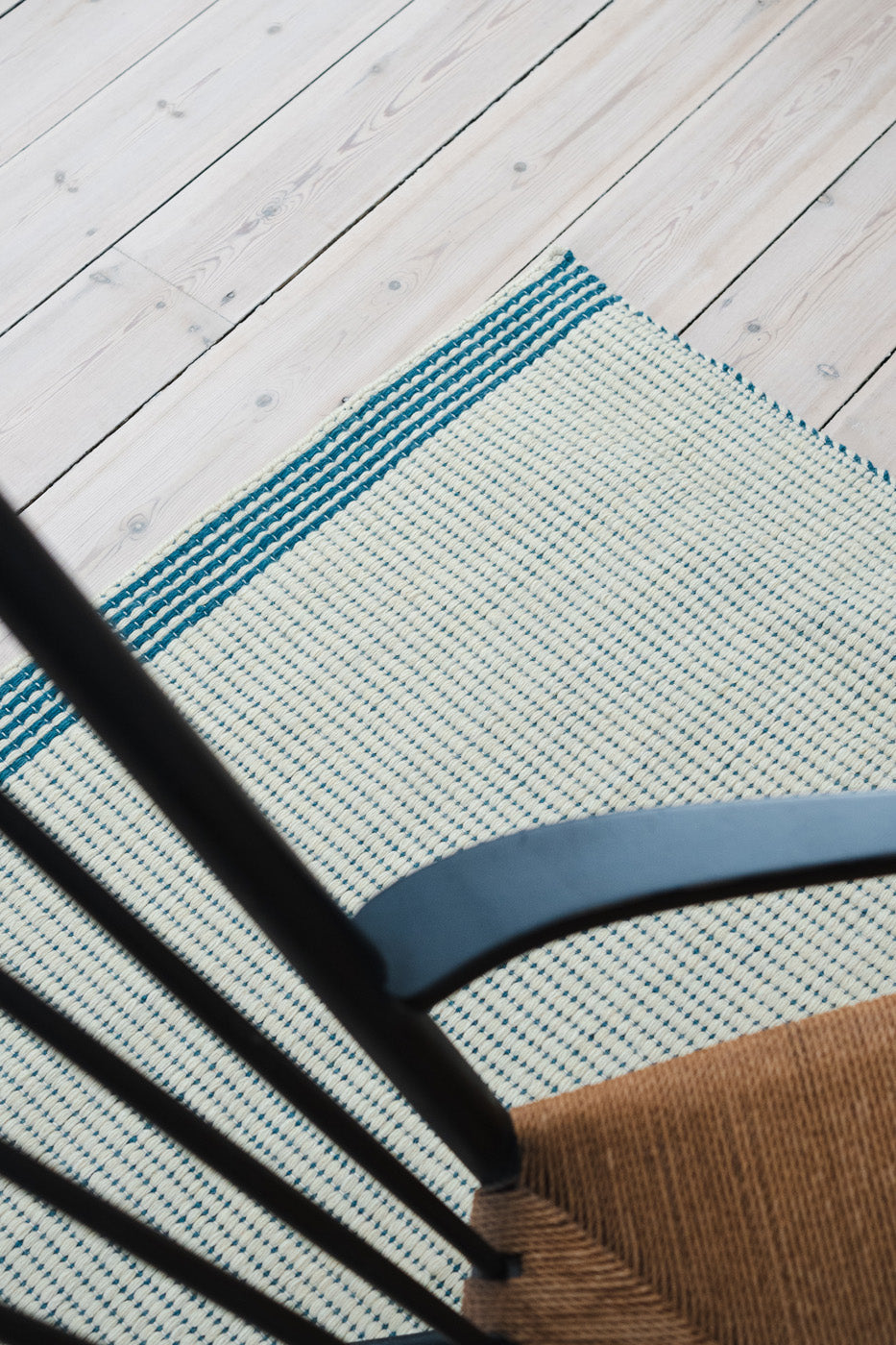 Wool Reversible Rug - Cyans
