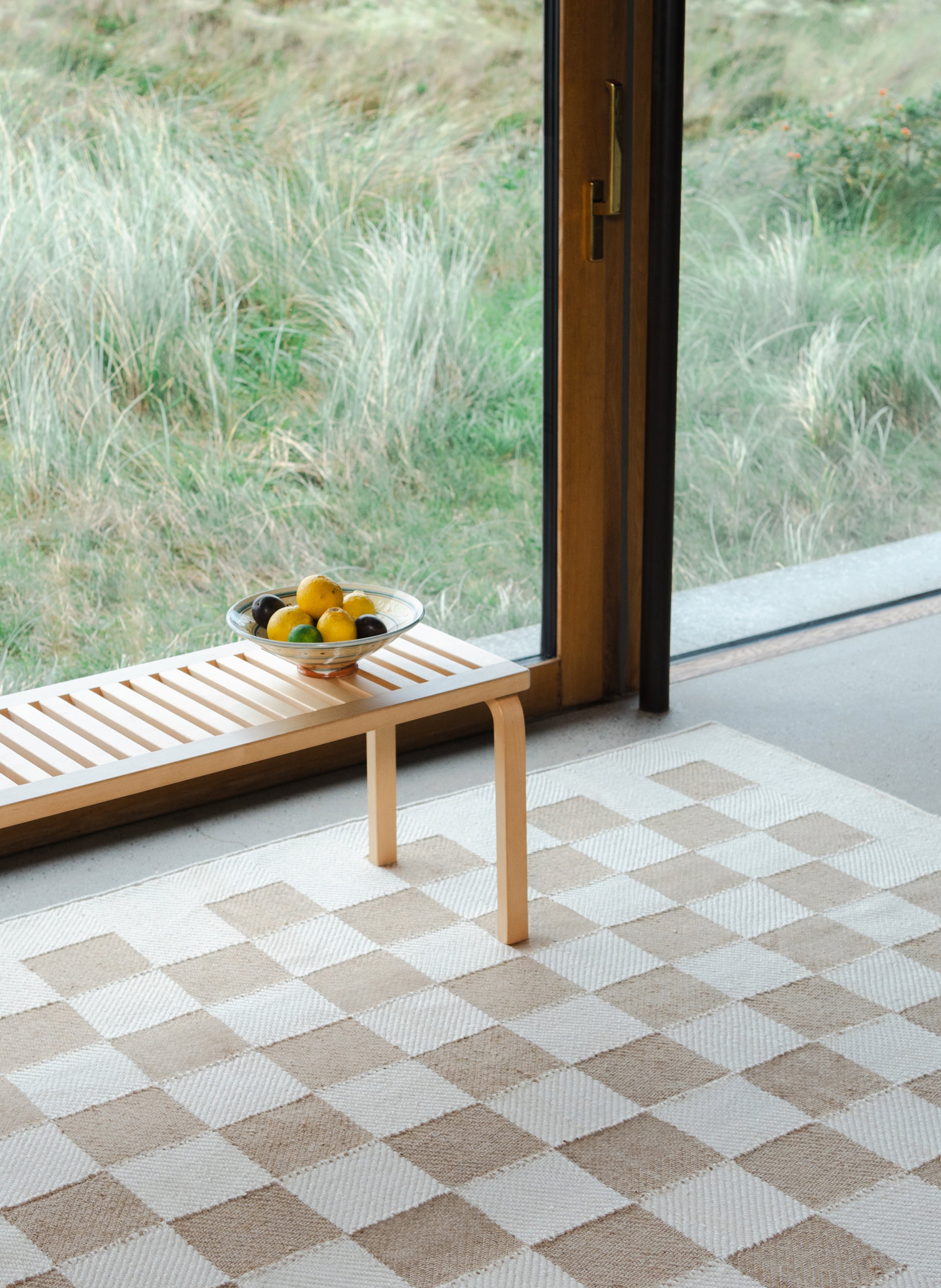 Jute Rug w. Sand checkered
