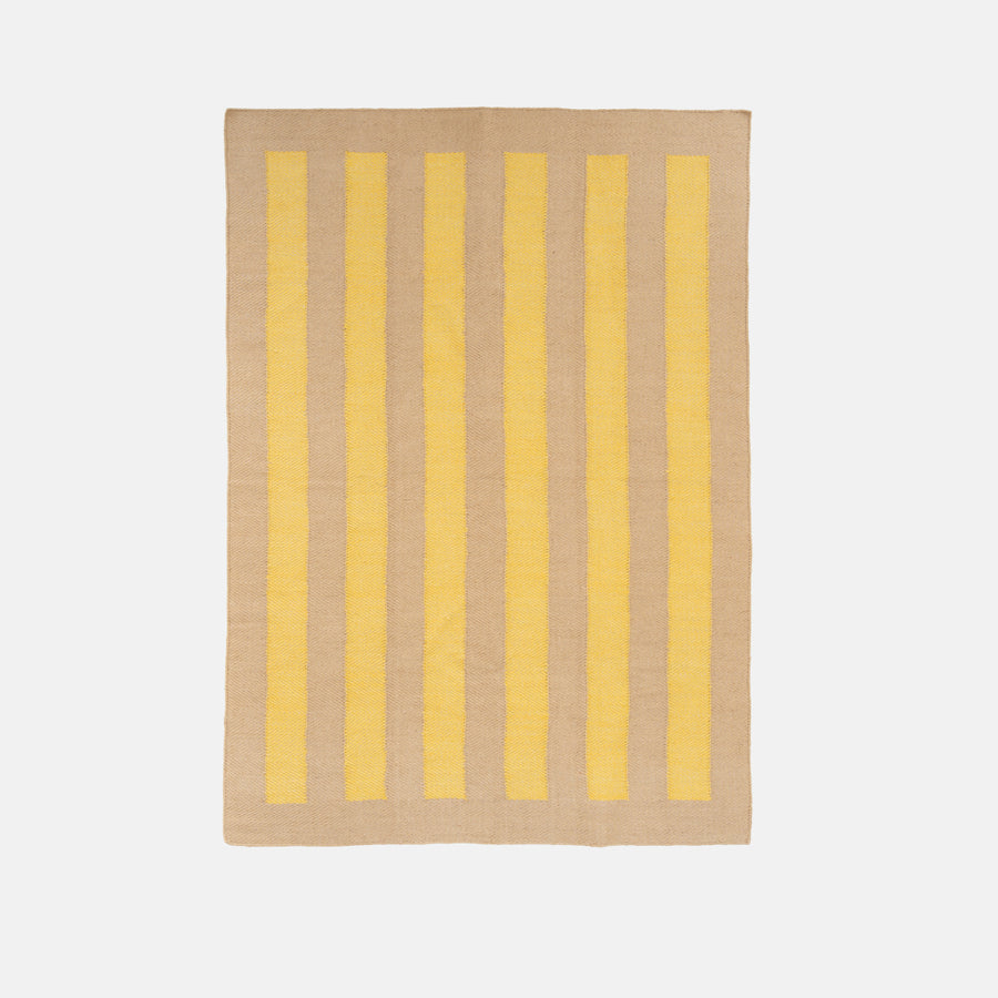 Jute Rug w. yellow stripes